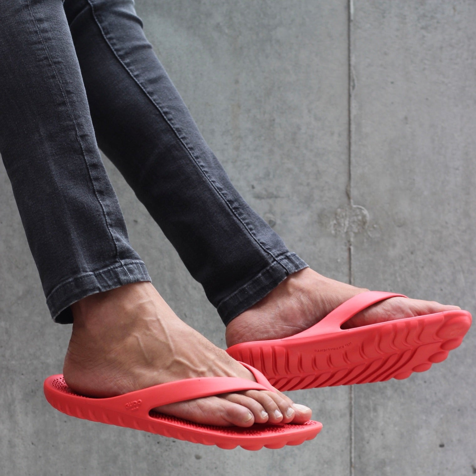 FIRE RED FLIP FLOPS BY GUDO-Shoes-GUDO WORLD-7 MEN / 9 WOMEN-Urbanheer