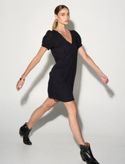INES Black Shift Dress with Puff Shoulders-Dress-Gild the Label-XS-Urbanheer
