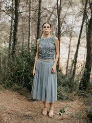 INES SKIRT MIDI-FALDAS-Ceylan Bcn-TEAL-XXS-Urbanheer