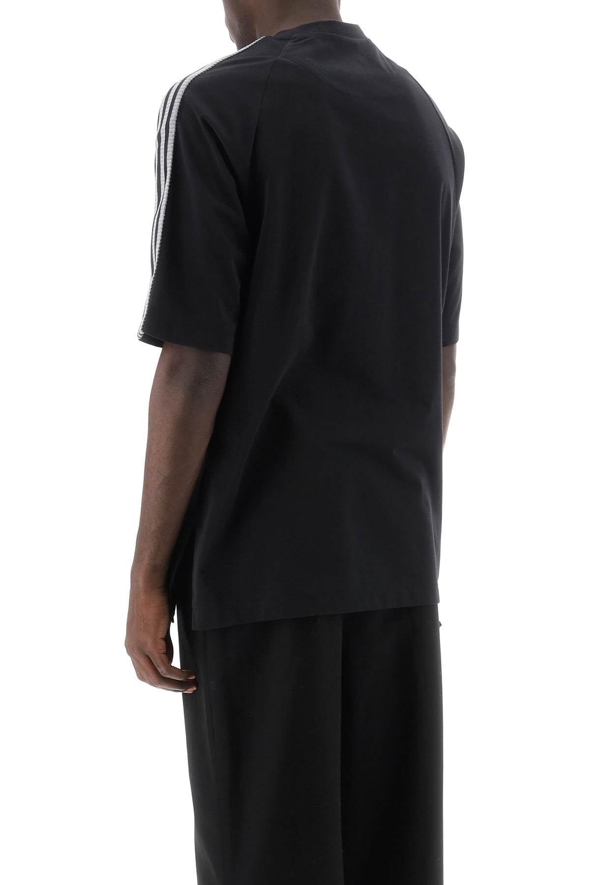 Black Y -3 3-Stripes Crew-Neck T-Shirt-Y-3-Black-S-Urbanheer