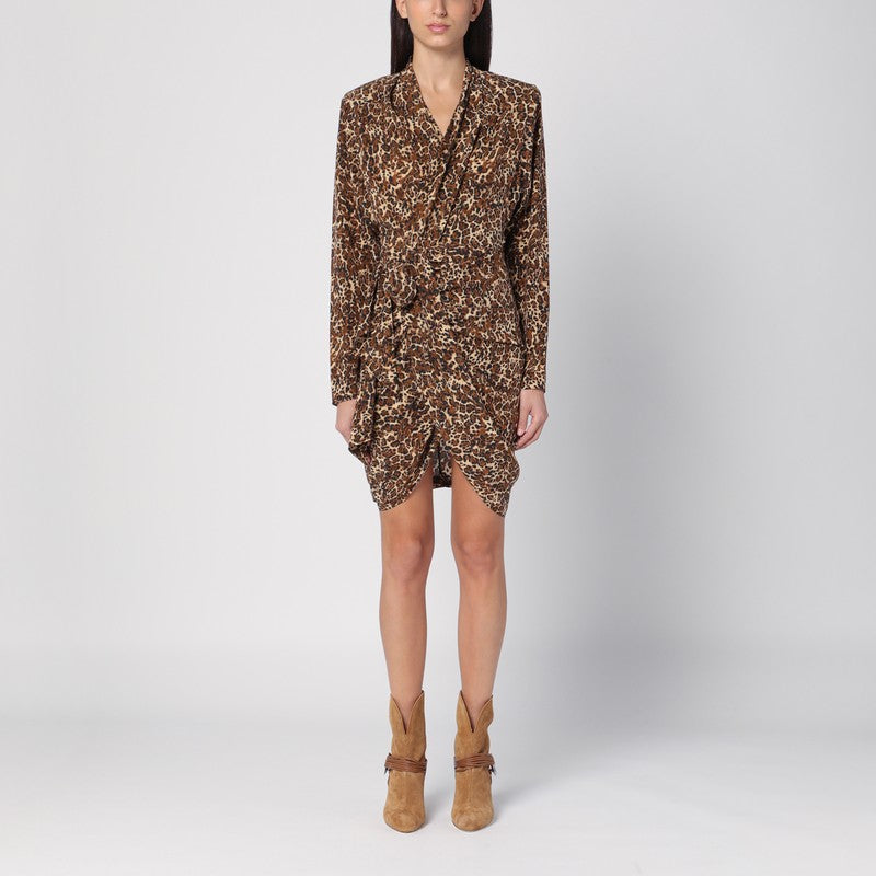 ISABEL MARANT Leopard print dress in silk blend-Dresses-Isabel Marant-36-Urbanheer