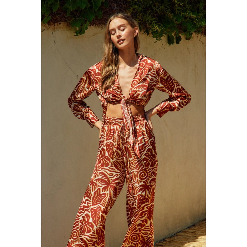 Ibiza Knot Detail Shirt-Clothing Shirts-Dress Forum-S-ETRUSCAN RED-Urbanheer