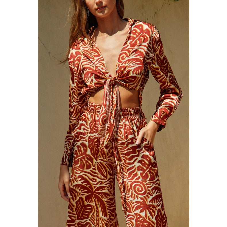 Ibiza Knot Detail Shirt-Clothing Shirts-Dress Forum-S-ETRUSCAN RED-Urbanheer