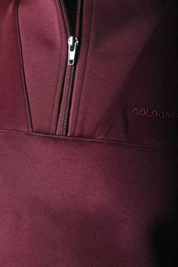 Ilena Zipped Sweat | Port Red-Sweatshirt-Colourful Rebel-XXS-Port Red-Urbanheer