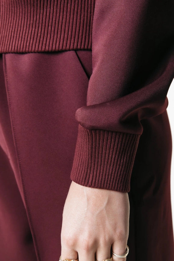 Ilena Zipped Sweat | Port Red-Sweatshirt-Colourful Rebel-XXS-Port Red-Urbanheer