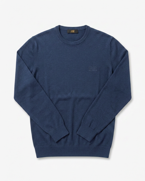 Cavalli Class Long Sleeve Knit Sweater Navy Blue