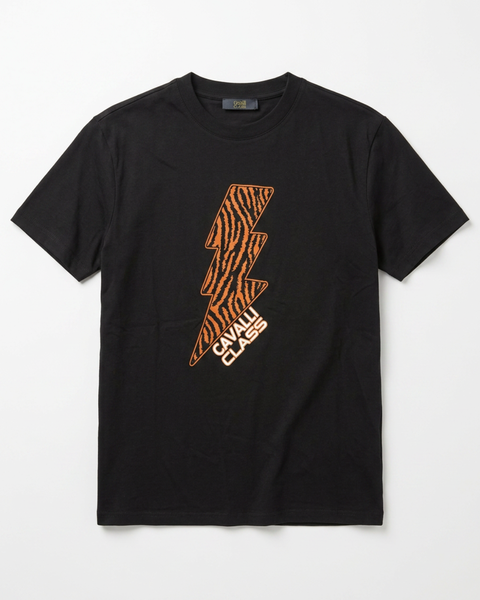 Cavalli Class Short Sleeve T-shirt Black/Orange