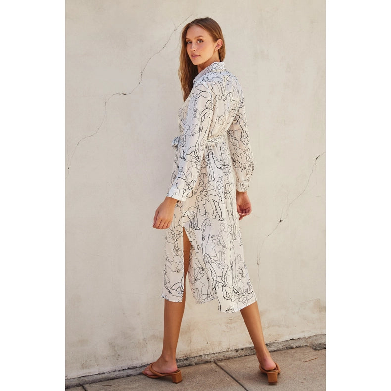 In A Mood Satin Shirt Dress-Dress-Dress Forum-S-IVORY/BLACK-Urbanheer