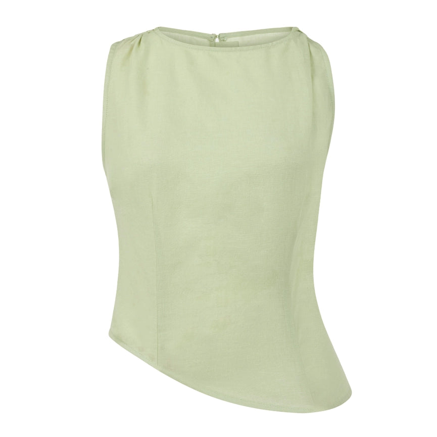 In Retrospect Linen Blouse-Blouse-Dor Raw Luxury-S-Celadon-Urbanheer