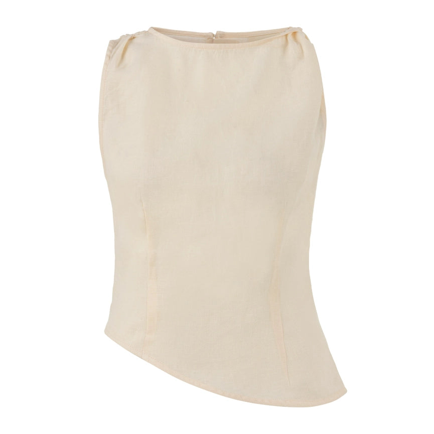 In Retrospect Linen Blouse-Blouse-Dor Raw Luxury-S-Vanilla-Urbanheer