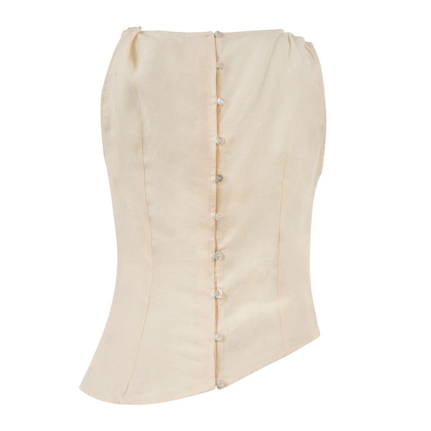 In Retrospect Linen Blouse-Blouse-Dor Raw Luxury-S-White-Urbanheer