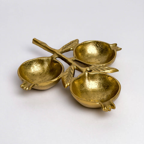 India Handicrafts Inc - Gold Pomegranate Bowls