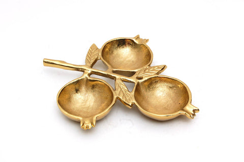 India Handicrafts Inc - Gold Pomegranate Bowls