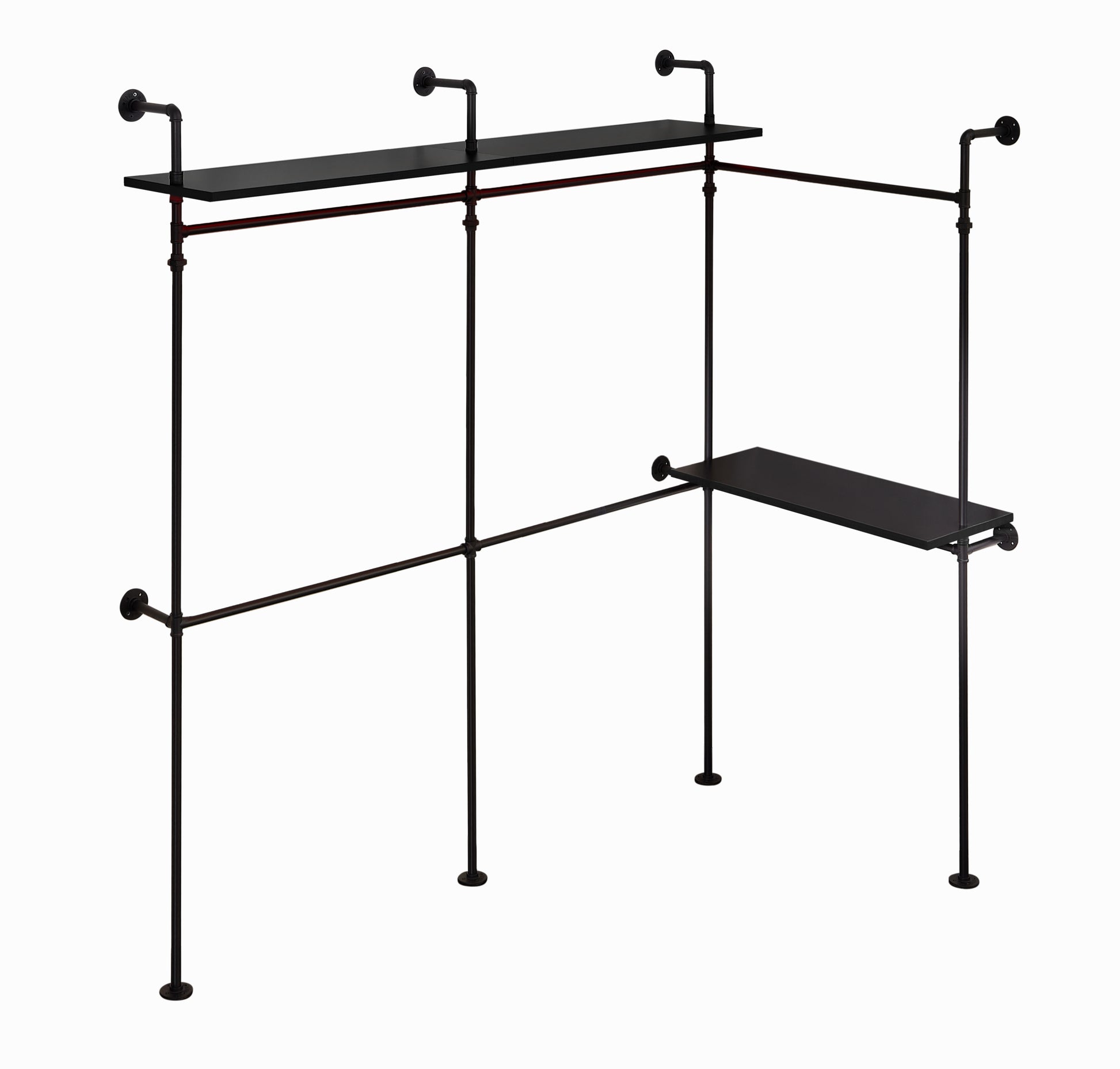 Industrial Pipe Clothing Rack, Reversible 118.3''-UH Decor-Default-Urbanheer
