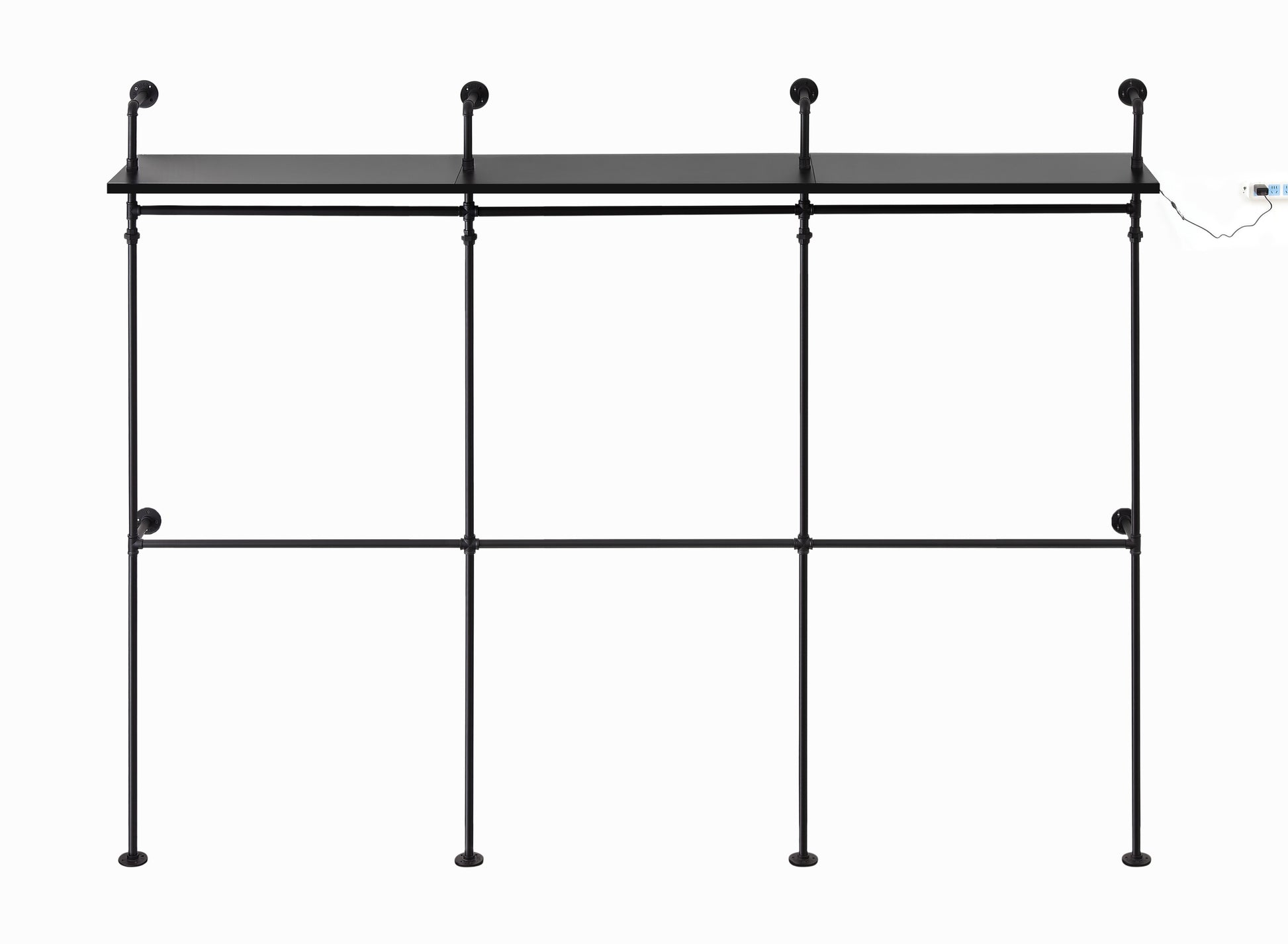 Industrial Pipe Clothing Rack, Reversible 118.3''-UH Decor-Default-Urbanheer