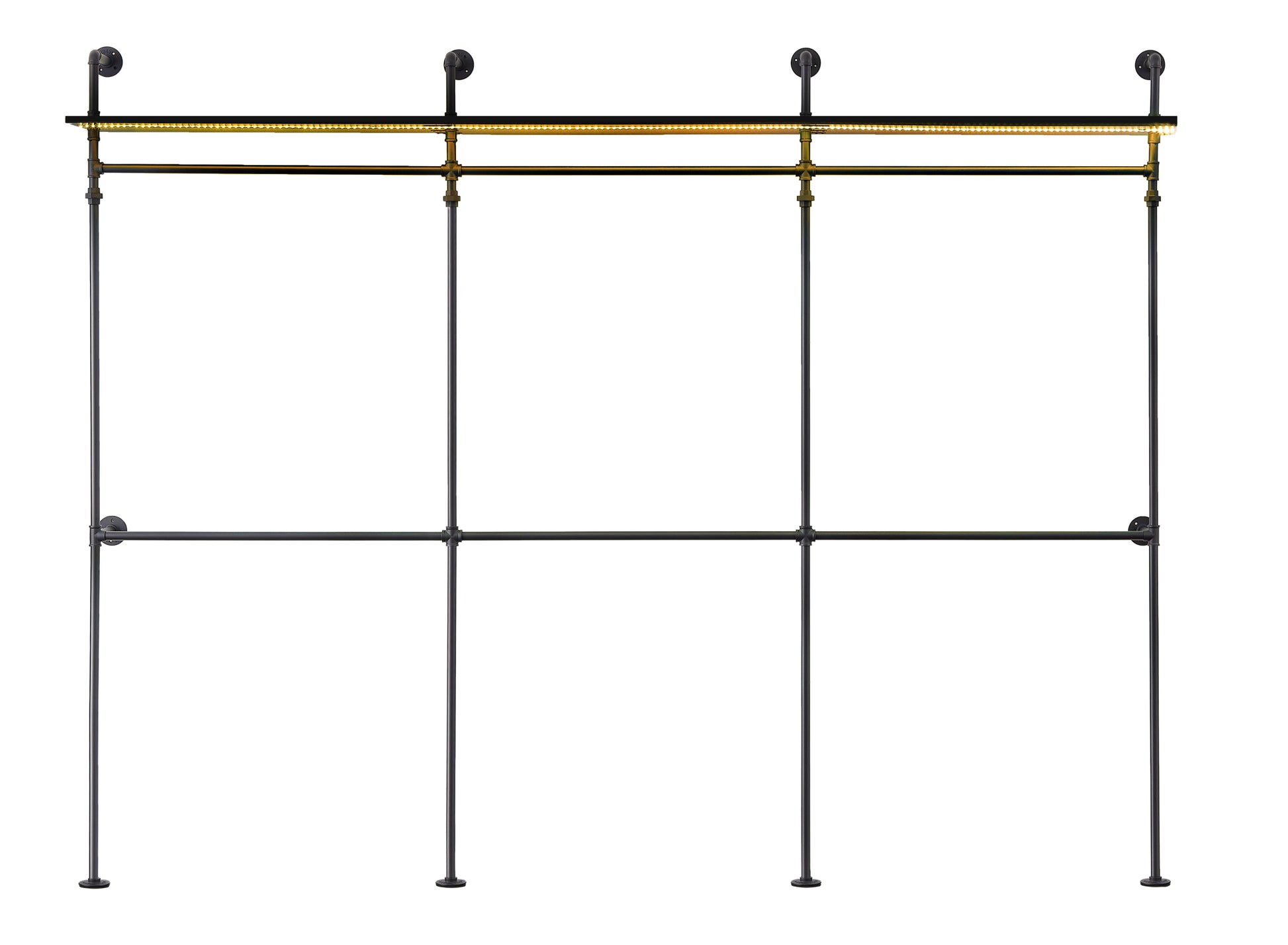 Industrial Pipe Clothing Rack, Reversible 118.3''-UH Decor-Default-Urbanheer