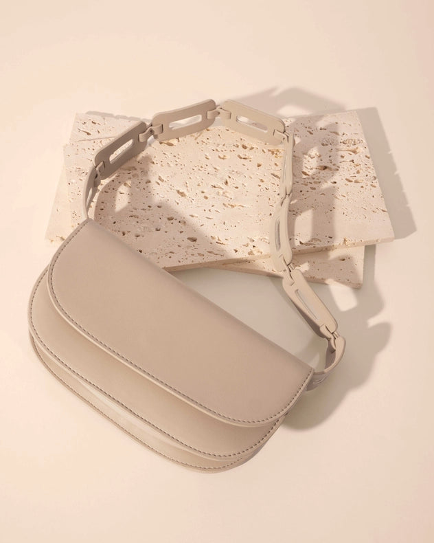 Inez Nude Recycled Vegan Shoulder Bag-Bag-Melie Bianco-* 9.5"L x 2"W x 5"H-Urbanheer
