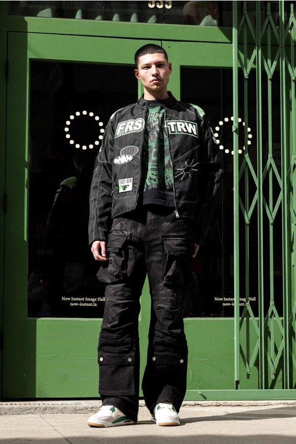 Intellectual Property Mesh Motorcycle Jacket-Jacket-First Row-S-Black-Urbanheer