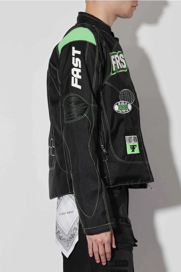 Intellectual Property Mesh Motorcycle Jacket-Jacket-First Row-S-Black-Urbanheer