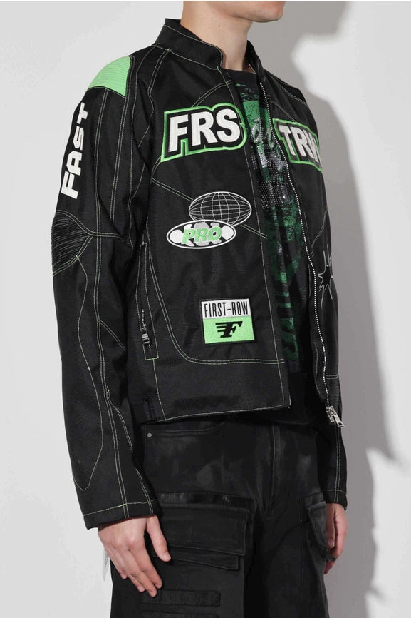 Intellectual Property Mesh Motorcycle Jacket-Jacket-First Row-S-Black-Urbanheer