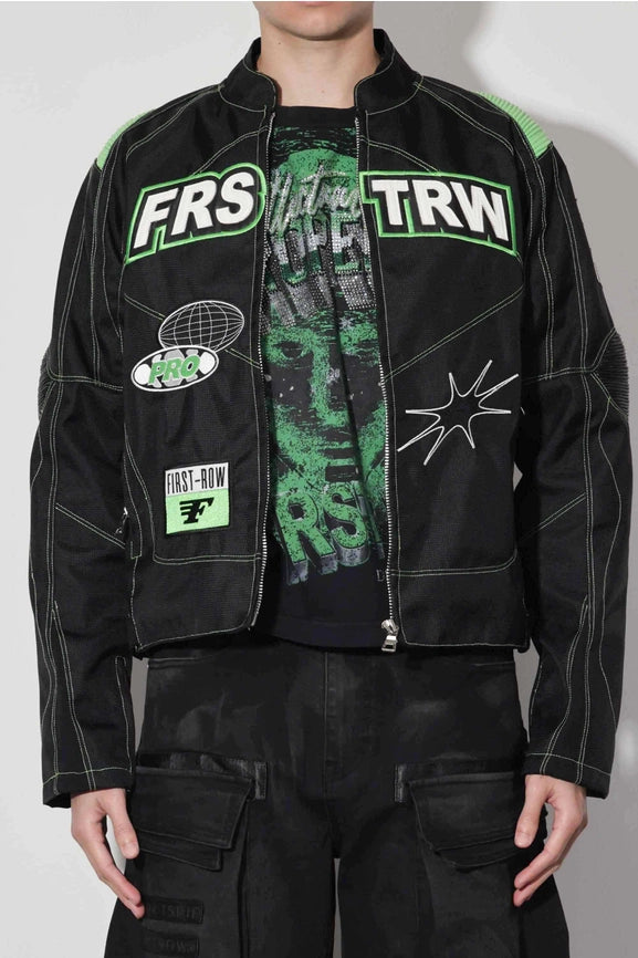 Intellectual Property Mesh Motorcycle Jacket-Jacket-First Row-S-Black-Urbanheer