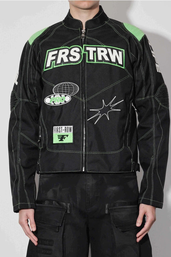 Intellectual Property Mesh Motorcycle Jacket-Jacket-First Row-S-Black-Urbanheer