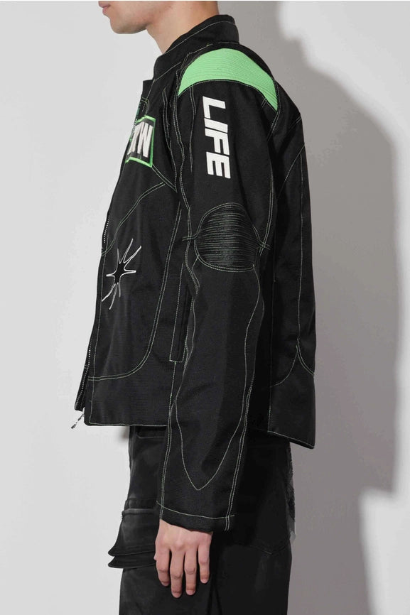 Intellectual Property Mesh Motorcycle Jacket-Jacket-First Row-S-Black-Urbanheer