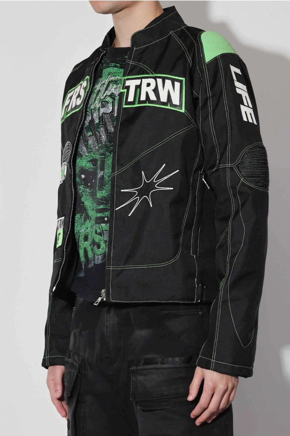 Intellectual Property Mesh Motorcycle Jacket-Jacket-First Row-S-Black-Urbanheer