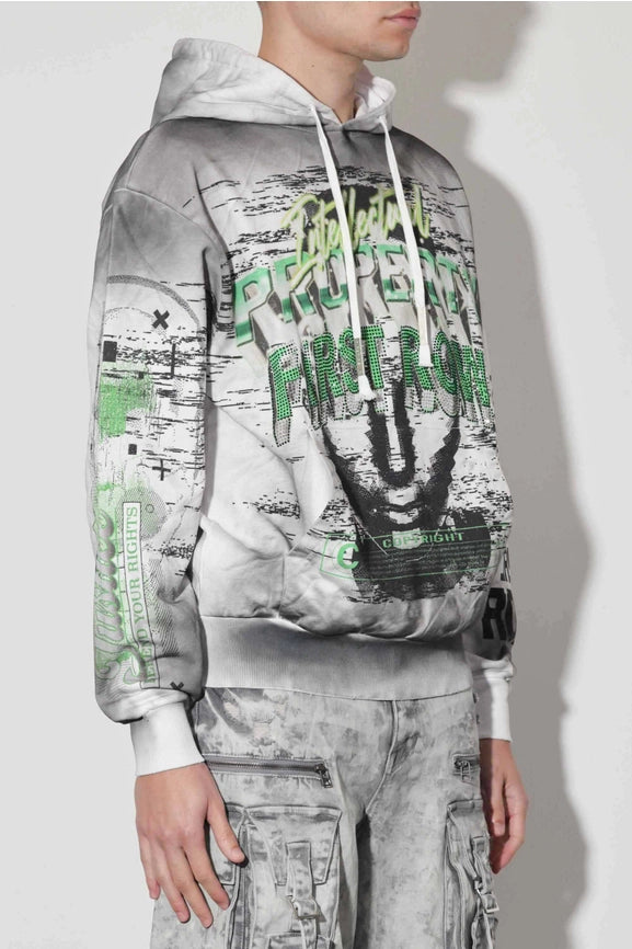 Intellectual Property Sprayed Hoodie-Hoodie-First Row-S-White-Urbanheer