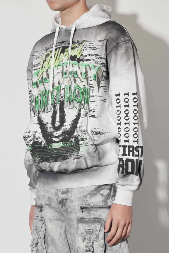 Intellectual Property Sprayed Hoodie-Hoodie-First Row-S-White-Urbanheer