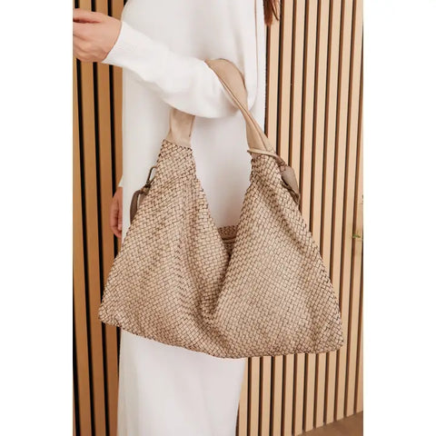 Intrecciato (Braided) Shoulder Beige-Shoulder bag-MILIO MILANO-ONE SIZE-Urbanheer