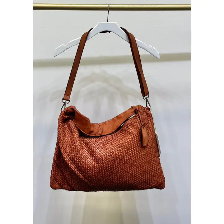 Intrecciato (Braided) Shoulder Cognac-Shoulder bag-MILIO MILANO-ONE SIZE-Cognac-Urbanheer