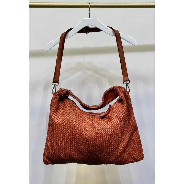 Intrecciato (Braided) Shoulder Cognac-Shoulder bag-MILIO MILANO-ONE SIZE-Cognac-Urbanheer