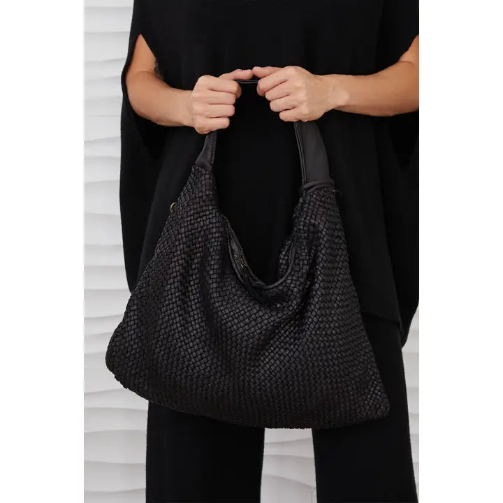 Intrecciato (Braided) Shoulder-Shoulder bag-MILIO MILANO-ONE SIZE-Black-Urbanheer