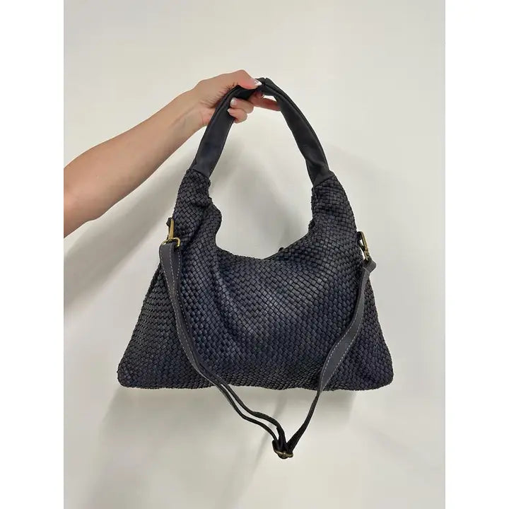 Intrecciato (Braided) Shoulder-Shoulder bag-MILIO MILANO-ONE SIZE-Navy-Urbanheer