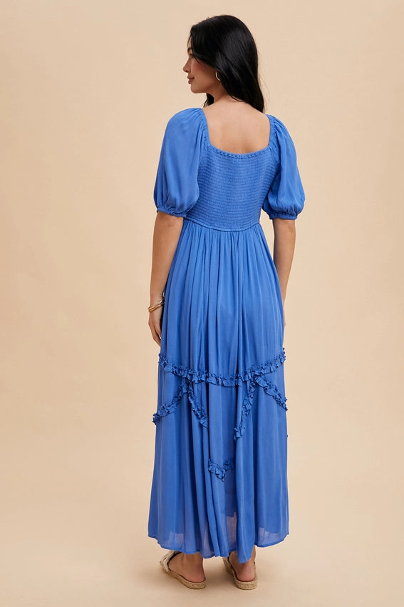 Intricate Ruffle Maxi Dress AZURE-Dress-In Loom-S-AZURE-Urbanheer