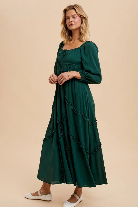 Intricate Ruffle Maxi Dress BALSAM-Dress-In Loom-S-BALSAM-Urbanheer