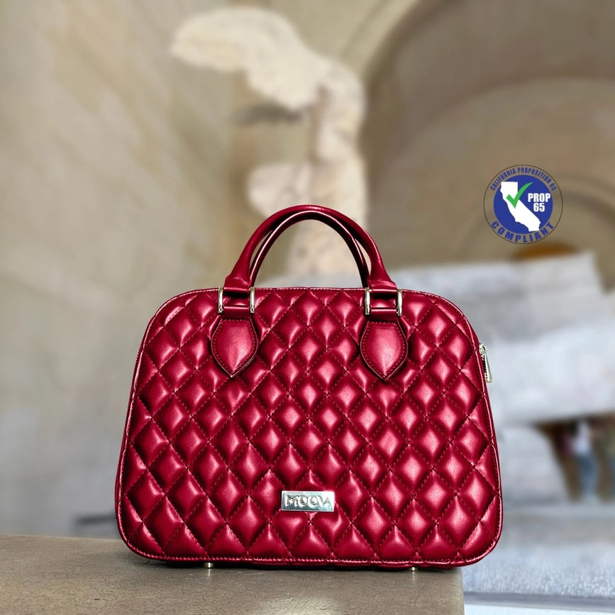 Ipad Handbag Tablet Bag - Vegan Leather Embroidered Dimond-Tablet Bag-MOOV-11.8 x 9.3 x 4.8 in (30 x 23.6 x 12.2 cm)-Red-Urbanheer