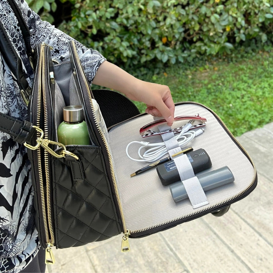 Ipad Handbag Tablet Bag - Vegan Leather Embroidered Dimond-Tablet Bag-MOOV-11.8 x 9.3 x 4.8 in (30 x 23.6 x 12.2 cm)-Red-Urbanheer