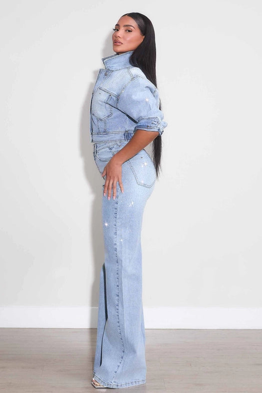 Iridescent Rhinestone High-Rise Wide Leg Jeans Light Stone-Jeans-Vibrant M.i.U-1-Light Stone-Urbanheer