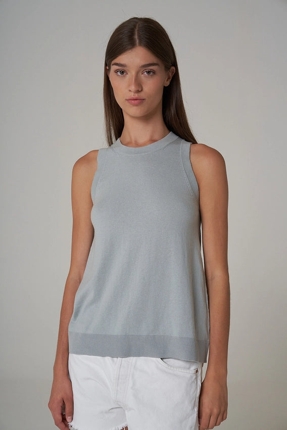 Iris Cotton Cashmere Knitted Tank Top-Tank Top-Leap Concept-M-Cloud-Urbanheer