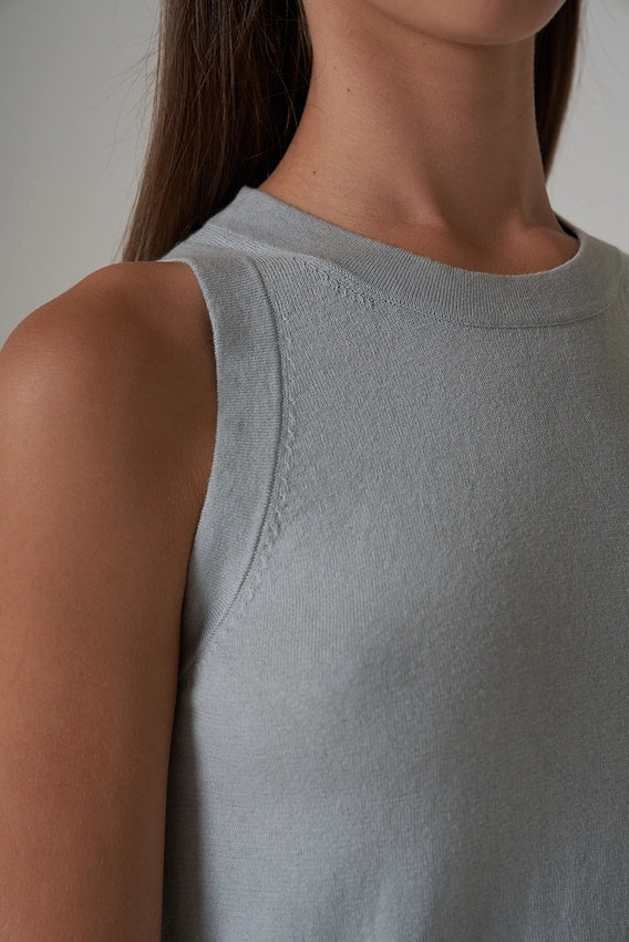 Iris Cotton Cashmere Knitted Tank Top-Tank Top-Leap Concept-S-Sand-Urbanheer