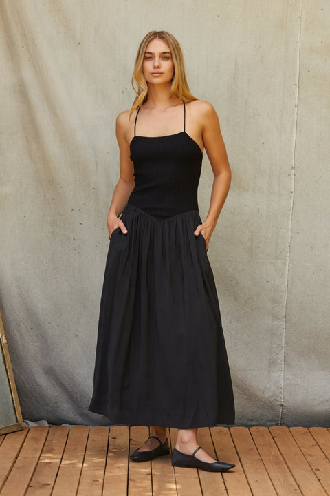 Isabella Mixed Media Maxi Dress