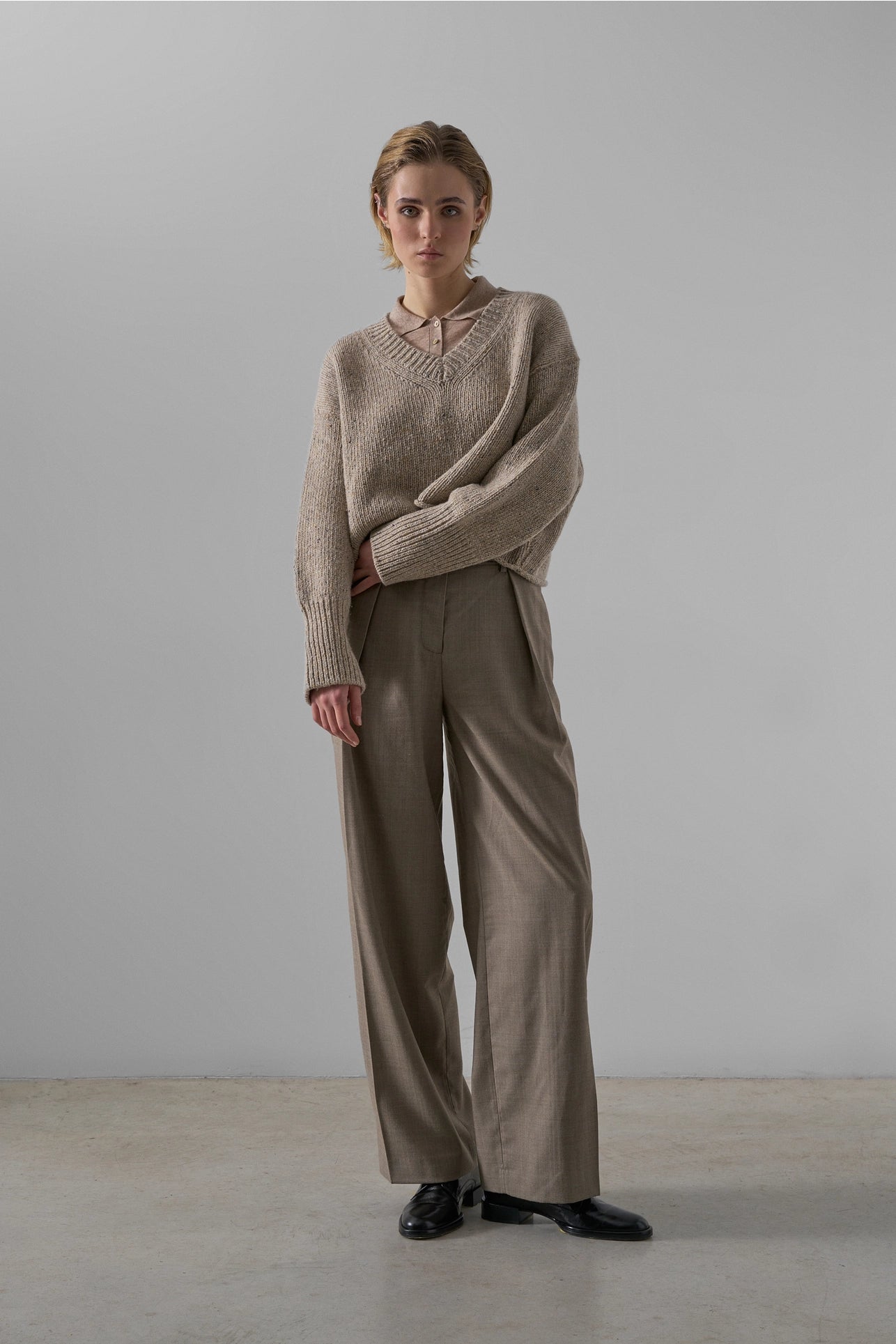 Isabella Wool Blend Cropped Sweater