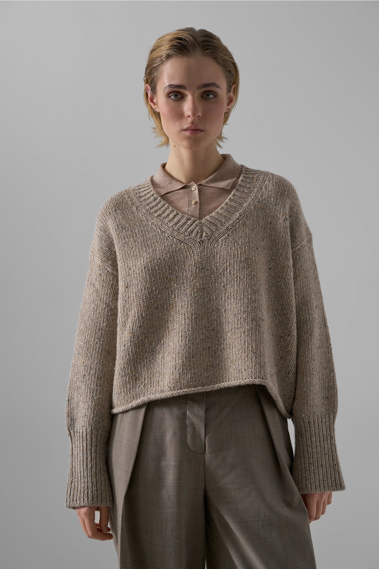 Isabella Wool Blend Cropped Sweater