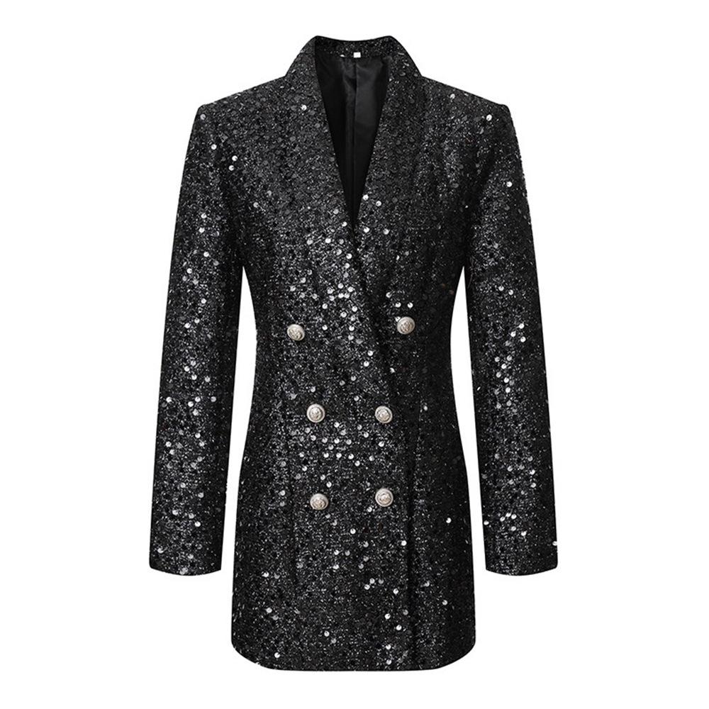 Isla Black Sequin Blazer Mini Dress