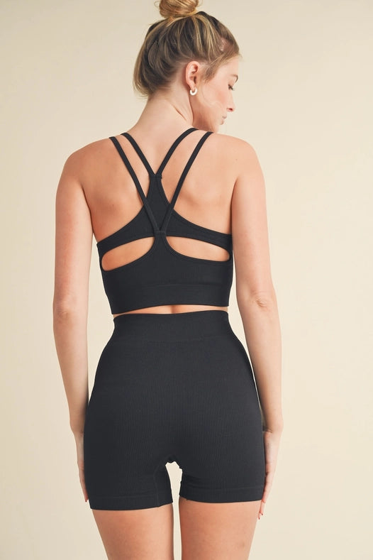 It Girl Seamless Short Set Black-Set-KIMBERLY C-S-Urbanheer
