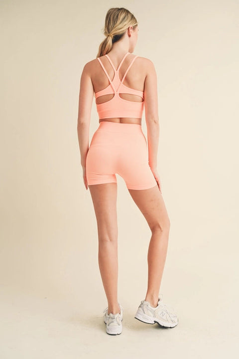 It Girl Seamless Short Set Peach-Set-KIMBERLY C-S-Urbanheer