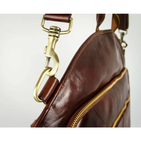 Italian Leather Garment Bag - Travels with Charley-Garment Bags-Time Resistance-Brown-Urbanheer