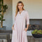 Italian Linen 3/4 Sleeve Maxi Dress-Dress-MILIO MILANO-S-BLUSH-Urbanheer